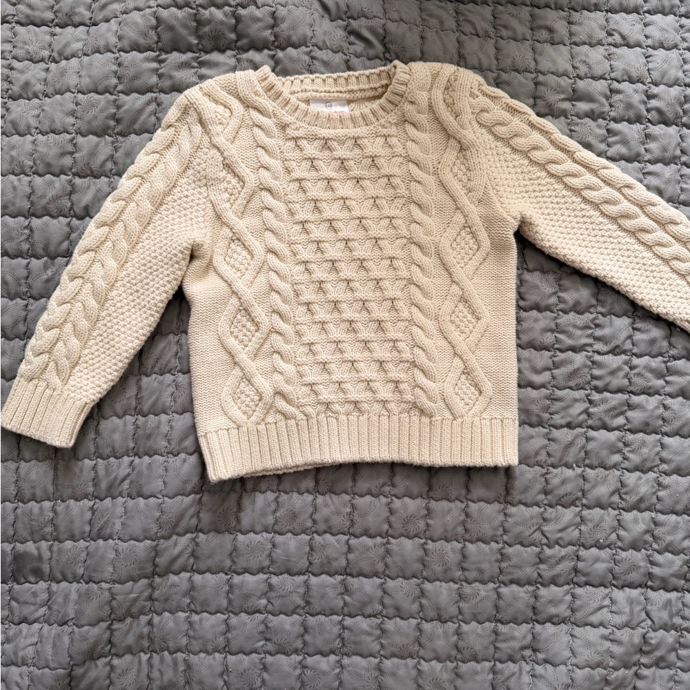 Hanna Anderson Cable Knit Cream Sweater